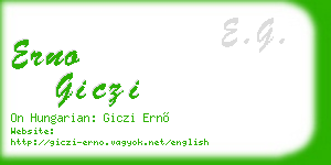 erno giczi business card
